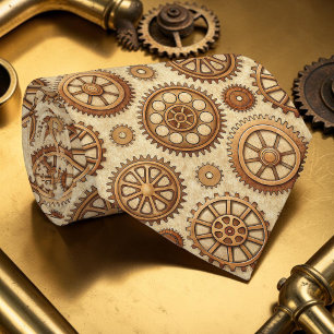 Tissu cravate personnalisé engrenages Steampunk
