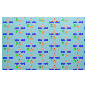 Tissu Créatures de la mer de Noël