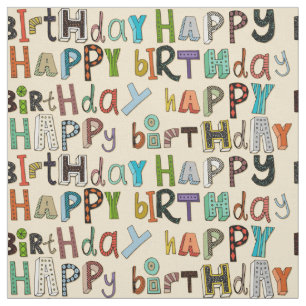 Tissu crème de joyeux anniversaire