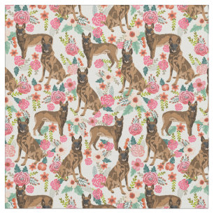 Tissu Crème vintage de floraux malinois belge