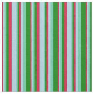 Tissu Crimson, Bleu clair, Aquamarine & Motif vert