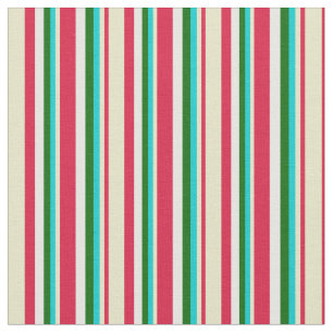 Tissu Crimson, Pale Goldenrod, Turquoise, Vert & Blanc