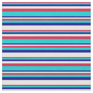 Tissu Crimson, Turquoise foncé, Bleu foncé et Crème à la