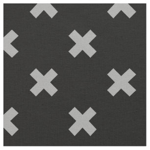 Tissu Crochets gris sur le noir