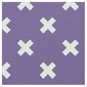 Tissu Croix blanches sur ultra violet