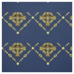 Tissu Croix celtique or/tissu de conception de noeud tre