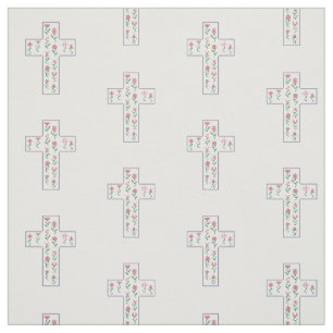 Tissu Croix florale