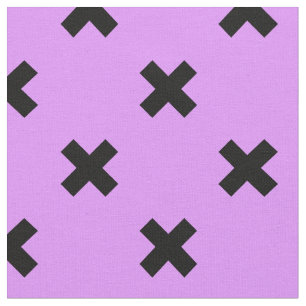 Tissu Croix noire sur lilas