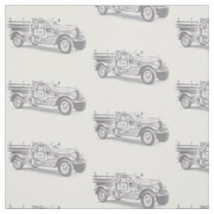 Tissu croquis au crayon de vieux camion de pompiers dess