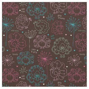 Tissu cru de papier peint de l'Inde de fleur de paon