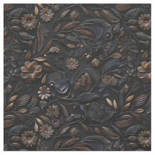 Tissu Cuir à outils en cuivre noir rustique