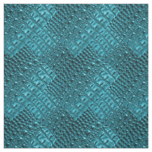 Tissu cuir girly d'alligator de bleu de turquoise de