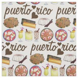 Tissu Cuisine portoricaine Amour Porto Rico Foodie