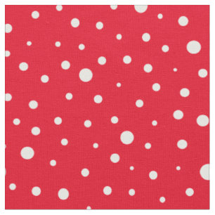 Tissu Customisez vos propres pois blancs en rouge