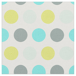 Tissu Cute Aqua Mint Blue Yellow Polka Dot Motif