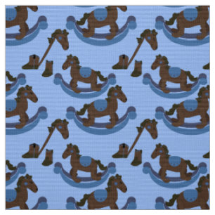 Tissu Cute bébé Cowboy Blue Rocking Horse