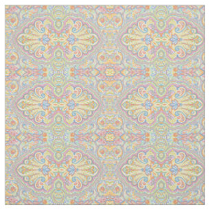 Tissu Cute bleue Orange rose violet blanc de marguerite