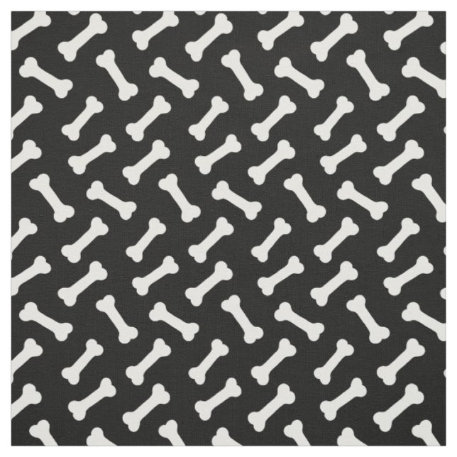 Tissu Cute Bones Motif noir et blanc (Échantillon)