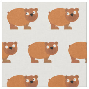 Tissu Cute Brown Ours Enfant Nourriture Bébé Blanc