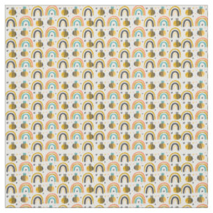 Tissu Cute Bumble Bee et Rainbows Motif