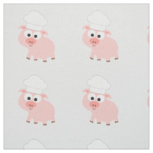 Tissu Cute Cartoon Chef Porte un Casquette Chef