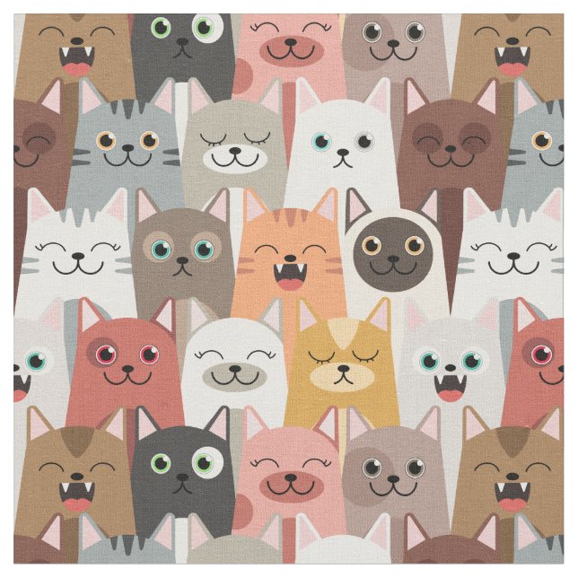 Tissu Cute Cats Fabric (Fermer)