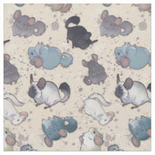 Tissu Cute Chinchilla Scatter De Mignons Animaux Sur Crè