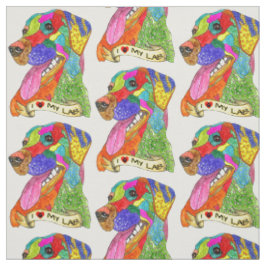 Tissu Cute et coloré Labrador Retriever Fabric