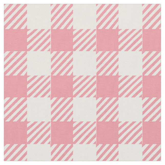 Tissu Cute Girl Rose En vichy Buffalo Plaid (Fermer)