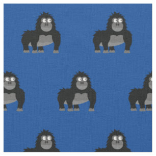 Tissu Cute Gorilla Enfant Nourriture Bleu Ape