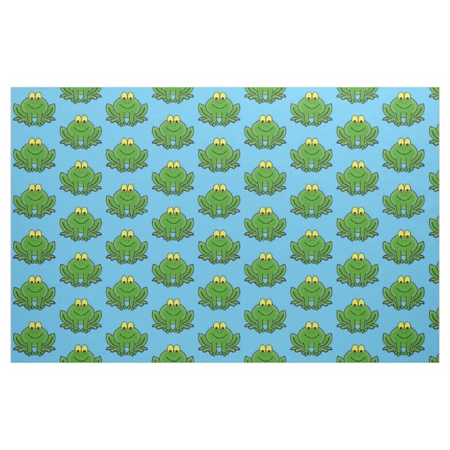 Tissu Cute Green Frog Design Fabric (Yard)