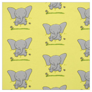 Tissu Cute happy baby elephant cartoon