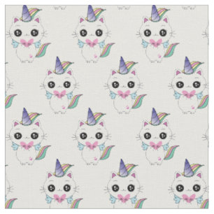 Tissu Cute Kawaii Caticorn Unicorn Motif