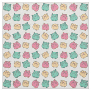 Tissu Cute Kawaii Hamsters Jaune, Rose, Vert