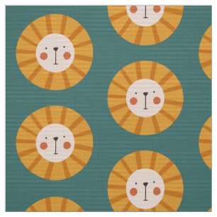 Tissu Cute Lion Green Nursery