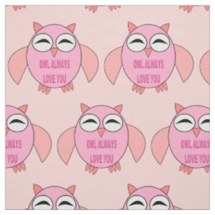 Tissu Cute Love Message Owl Fabric d'artisanat à motifs