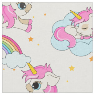 Tissu Cute magique licorne girly