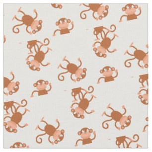 Tissu Cute Monkey Kids Baby Nursery White
