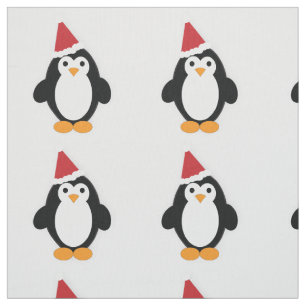 Tissu Cute Père Noël Penguin