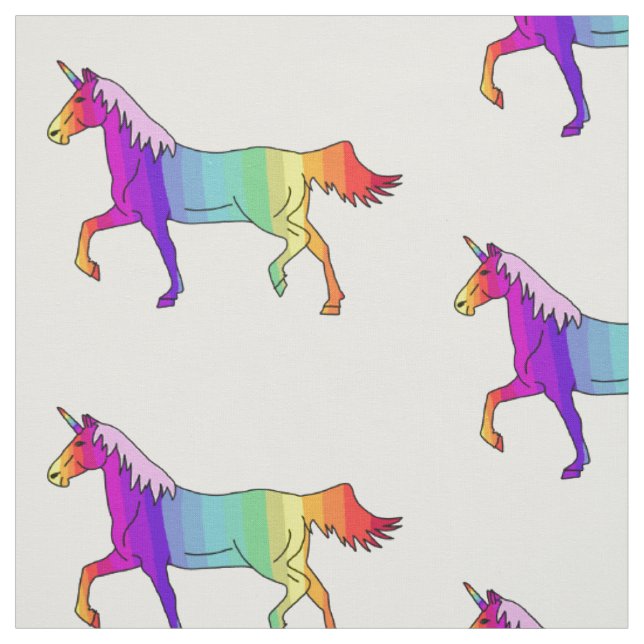 Tissu Cute Rainbow Unicorn Motif Girly (Échantillon)