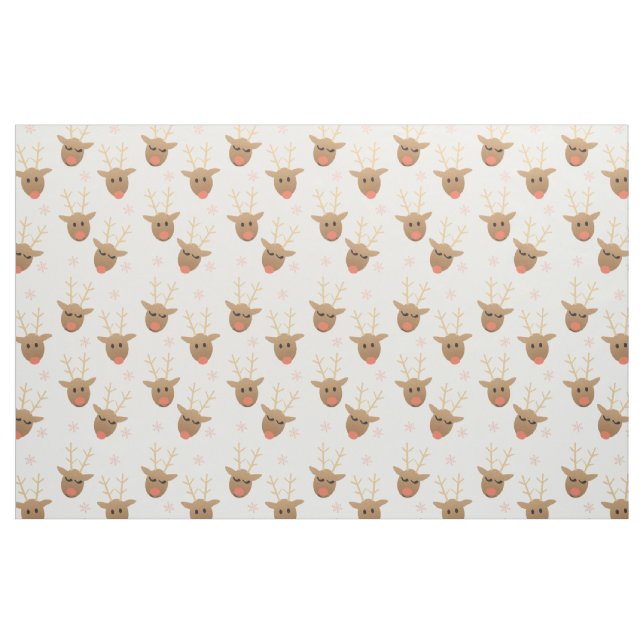 Tissu Cute Reindeer Snowflakes Motif (Yard)