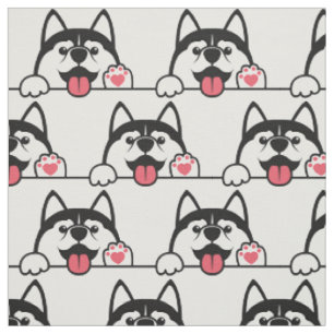 Tissu Cute Siberian Husky couleur personnalisée