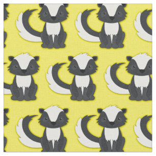 Tissu Cute Skunks Kids Jaune