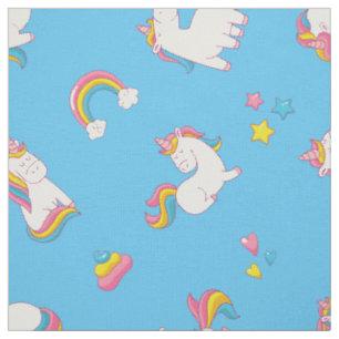 Tissu Cute TRENDY Magique Unicorne couleur pastel BLEU