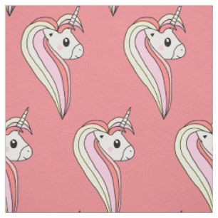 Tissu Cute Unicorn rose fille enfants Motif