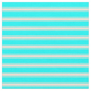 Tissu Cyan & Bisque Striped/Linked Motif