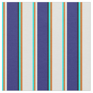Tissu Cyan, Chocolat, Jaune, Minuit Bleu & Noir