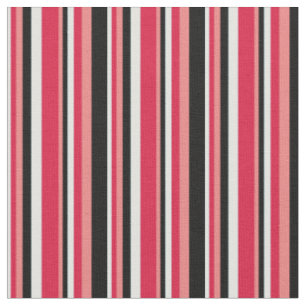 Tissu Cyan clair, Crimson, Corail clair et Lignes noires