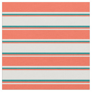 Tissu Cyan clair, rouge et Turquoise