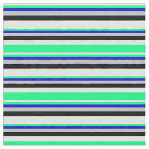 Tissu Cyan clair, vert, bleu, gris et noir
